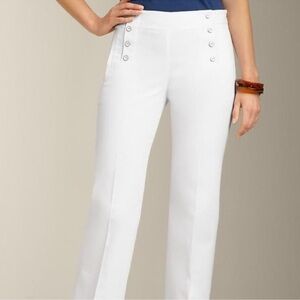 Talbots Heritage Sailor Wide Leg White Pants Size 10